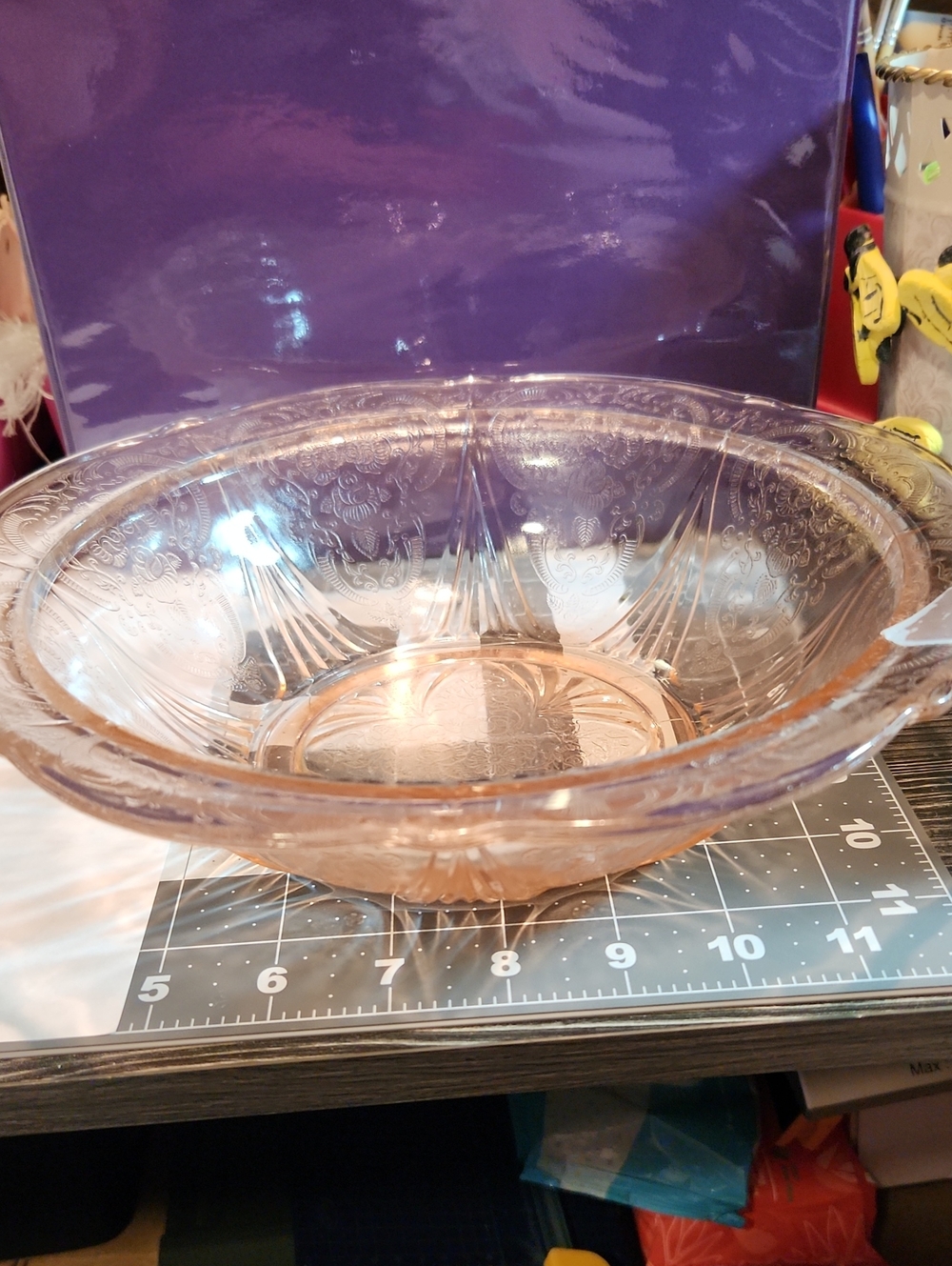 Hazel Atlas Royal Lace Vintage Pink Depression Glass Serving Bowl